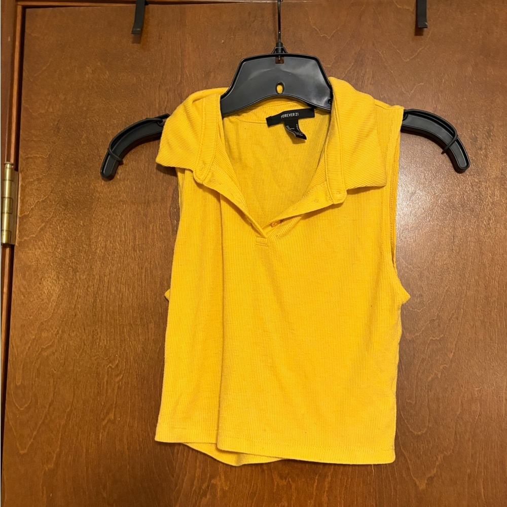 Forever 21 Yellow Sleeveless Top